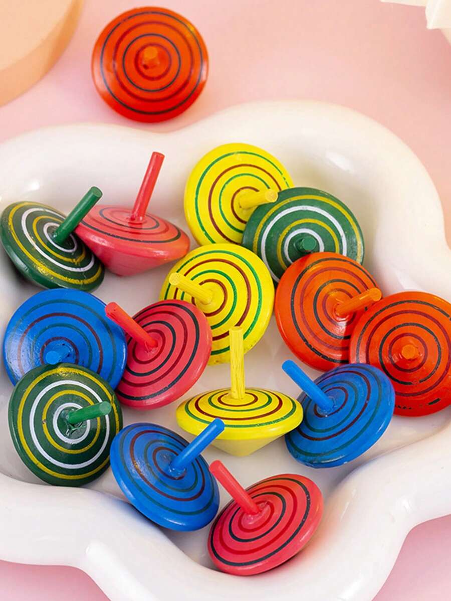 1 6 10 20 Pcs Wooden Table Top Spinning Tops Wooden Toys Mini Gifts Party Favors Holiday Presents Retro Classic Keepsake
