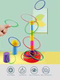 Children's Stackable Rainbow Loop Tossing Game Toy, Parent-Child Interaction, Brain Development – Bumble & Bear kids toy