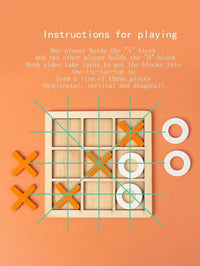Wooden Chess / XO Tic-Tac-Toe Double-Play Puzzle Game, Traditional Desktop Chess For Children, Parent-Child In – Bumble &