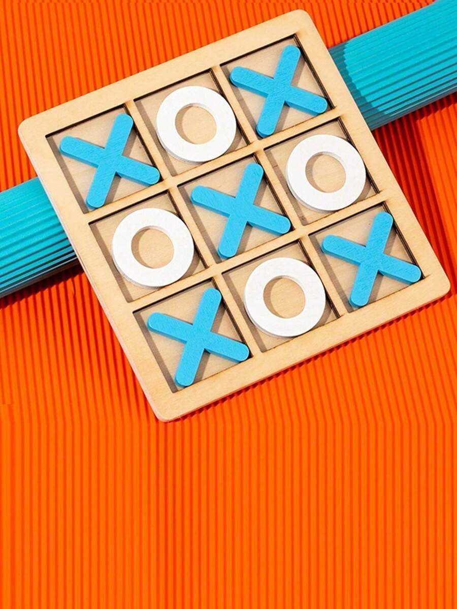 Wooden Chess / XO Tic-Tac-Toe Double-Play Puzzle Game, Traditional Desktop Chess For Children, Parent-Child In – Bumble &