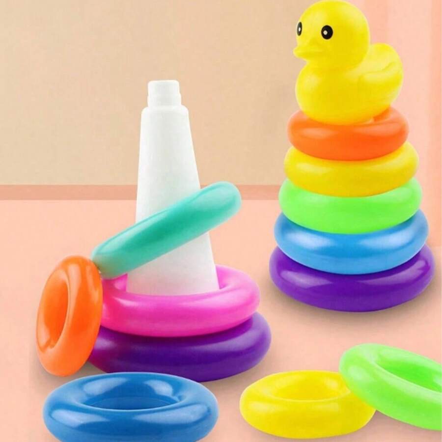 Kids Stacking Toys Game Tower, Montessori Early Learning Educational Toy, Color Recognition Gift – Bumble & Bear kids toy