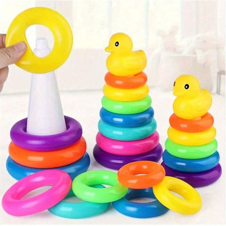 Kids Stacking Toys Game Tower, Montessori Early Learning Educational Toy, Color Recognition Gift – Bumble & Bear kids toy