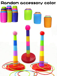 Children's Stackable Rainbow Loop Tossing Game Toy, Parent-Child Interaction, Brain Development – Bumble & Bear kids toy
