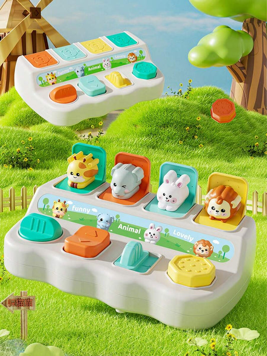 Hide And Seek Cartoon Pop Up Box For Youngsters Interactive Learning Toy With Animal Cards Educational Birthday Gift Mon