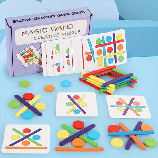 Wooden Colorful Rainbow Building Blocks Puzzle Educational Spatial Thinking Logic Training Creative Game Toy For Childre