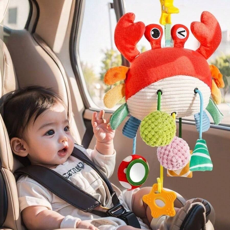 Crab Chick Pull String Toy Soft Cute Baby Plush Chick Pull Toy Suitable For Crib Hanging And Early Education Teen Bed To