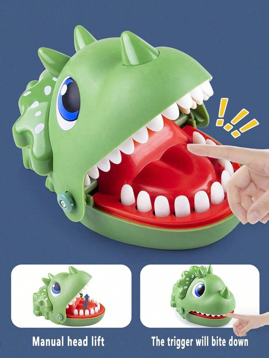 Triceratops Biting Finger Prank Toy, Big Mouth Crocodile Dinosaur Toy, Shark Biting Hand, Children & Parent In – Bumble &