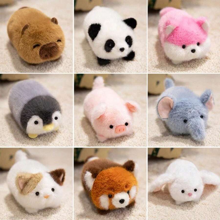 6.29in/16cm Cute Mini Plush Toys, Soft Stuffed Panda, Penguin, Sloth, Fox, Cat, Rabbit & Duckling, Mini Huggin – Bumble &