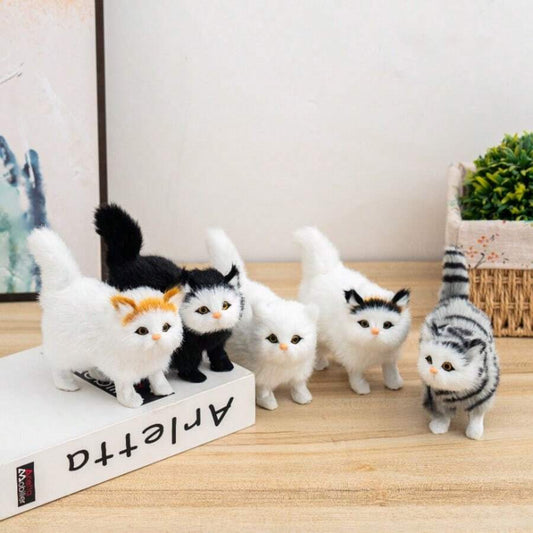1pc 2026 New Realistic Cat Doll Cute Plush Doll Lifelike Cat Figurine Tabby Cat Decor Boy Girl Gift Christmas Gift Soft 