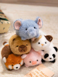 6.29in/16cm Cute Mini Plush Toys, Soft Stuffed Panda, Penguin, Sloth, Fox, Cat, Rabbit & Duckling, Mini Hugging Collecti