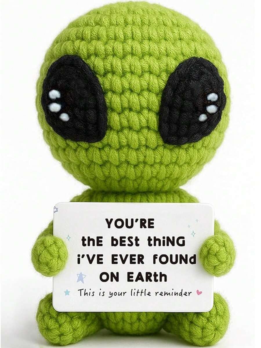Adorable Knitted Alien Plush Doll, Thoughtful Gift For Various Occasions, Anniversary Gift, Valentine's Day Present, Bir