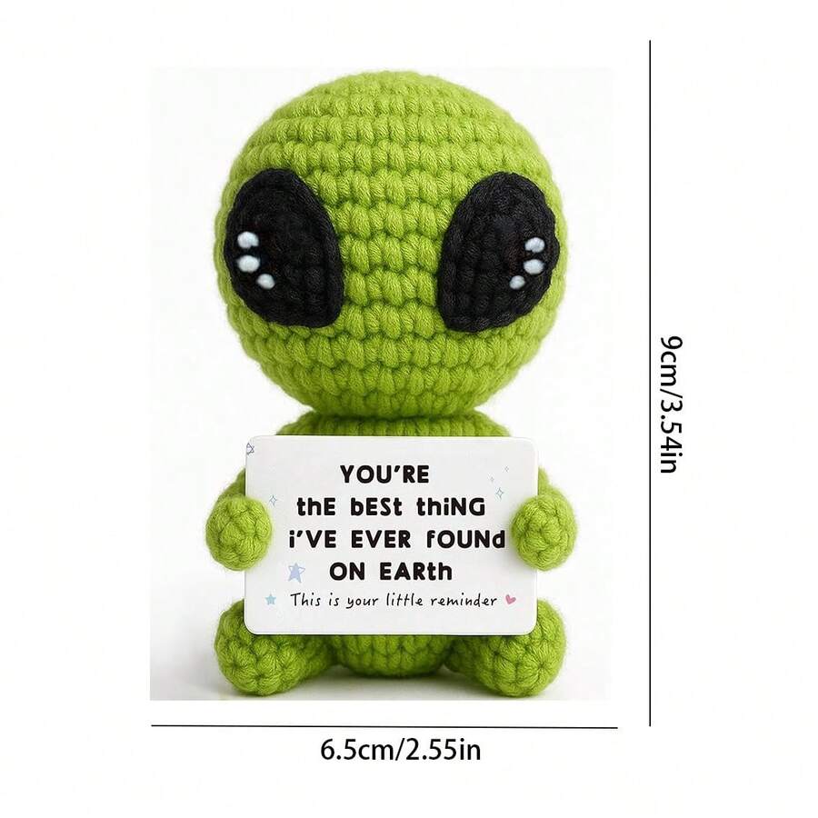 Adorable Knitted Alien Plush Doll, Thoughtful Gift For Various Occasions, Anniversary Gift, Valentine's Day Present, Bir