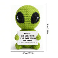 Adorable Knitted Alien Plush Doll, Thoughtful Gift For Various Occasions, Anniversary Gift, Valentine's Day Present, Bir