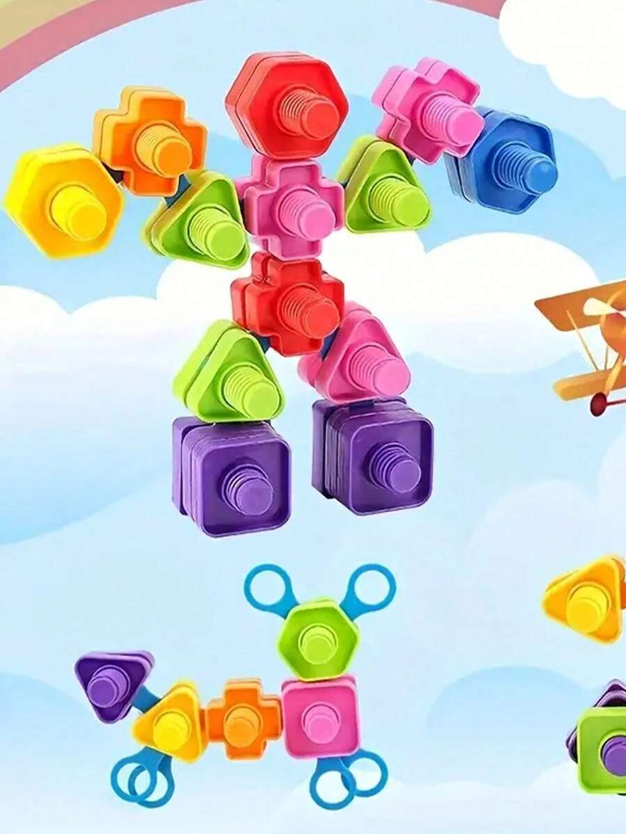 Early Education Screw Assembly Building Blocks, Trains Finger Dexterity – Bumble & Bear kids toy