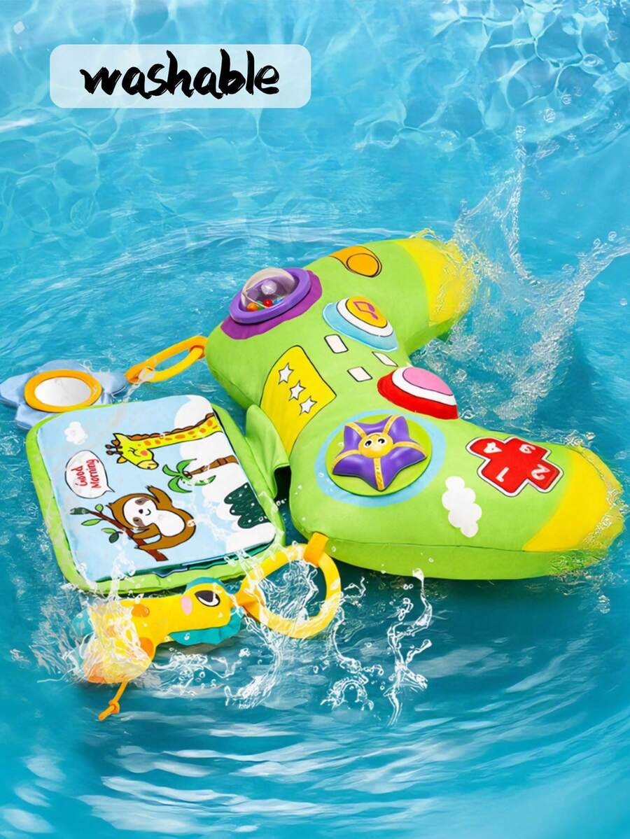 Multifunctional Newborn Sensory Plush Doll, Game Controller Design With Built-In Rattle, Cloth Book And Funny  – Bumble &