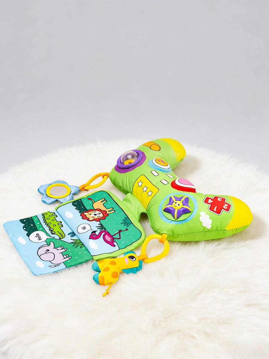 Multifunctional Newborn Sensory Plush Doll, Game Controller Design With Built-In Rattle, Cloth Book And Funny  – Bumble &