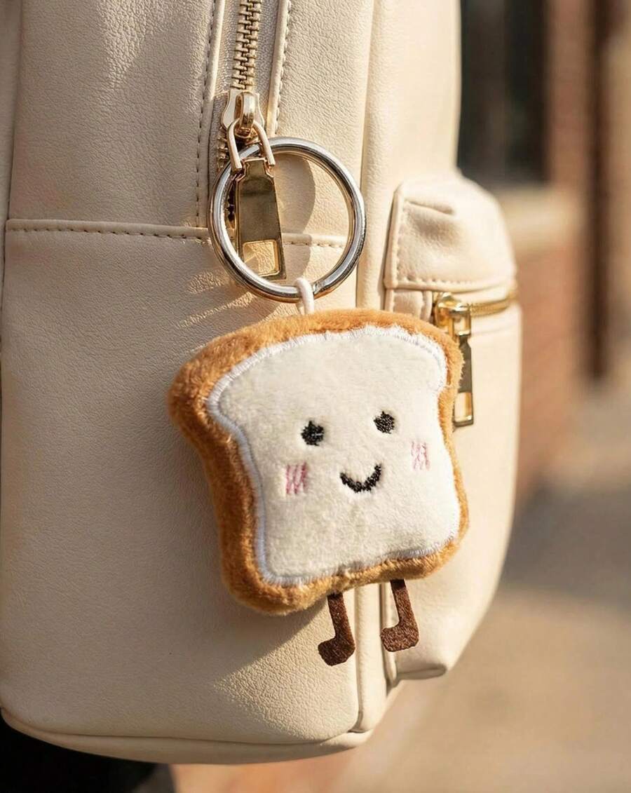 POKOJA LAND Kawaii Toast Plush Toy Cute Expressions Keychain Charm Bag Accessory – Bumble & Bear kids toy