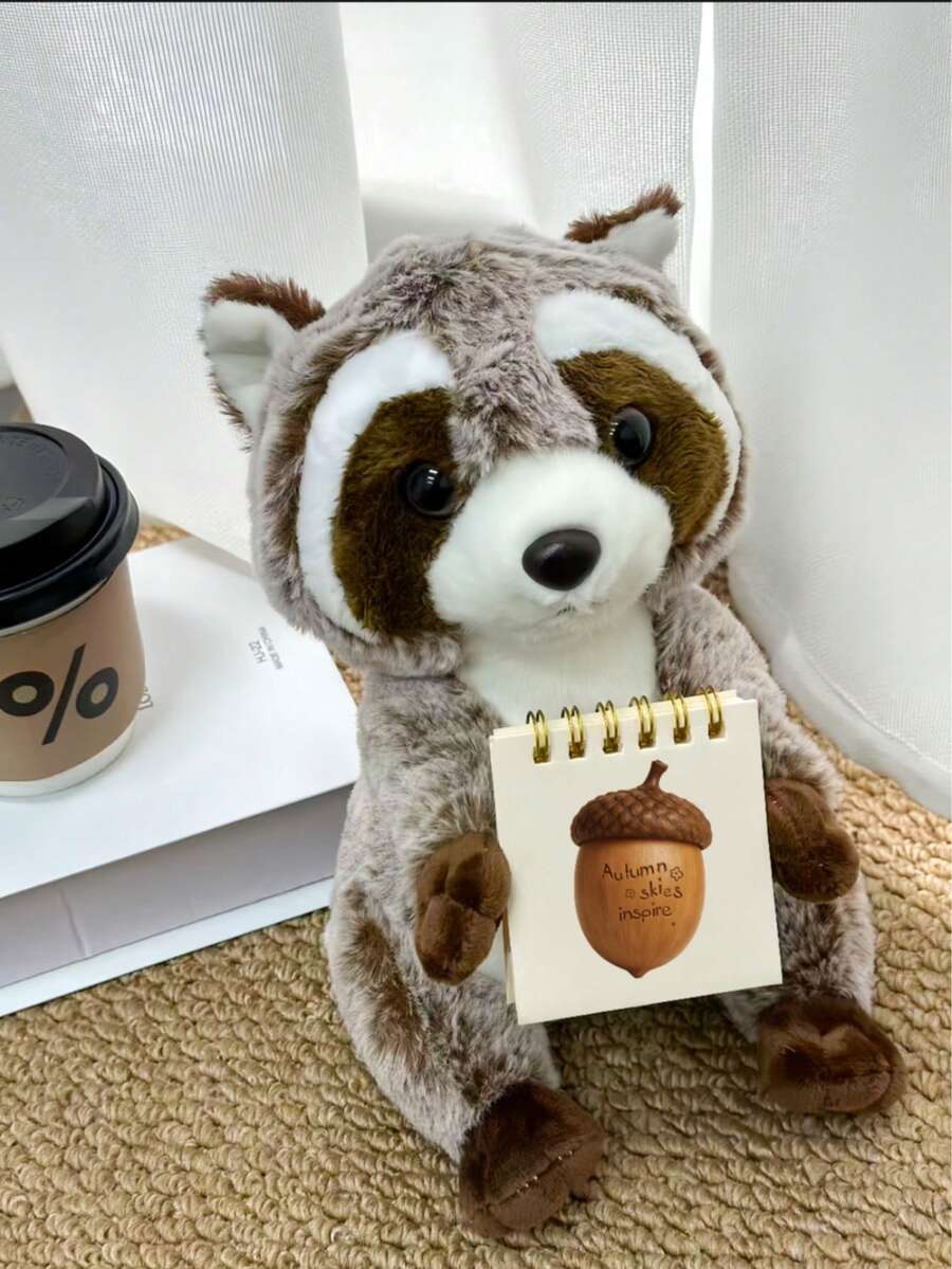 1pc 25cm/9.8in Cute Plush Raccoon Doll, Super Soft Stuffed Forest Animal, Huggable Friend For Infants & Kids,  – Bumble &
