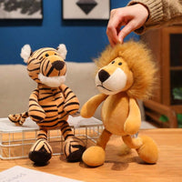 Realistic Forest Animal Plush Toys, Cartoon Lion, Tiger, Elephant, Giraffe Plush Dolls (Multiple Styles Available), Ador