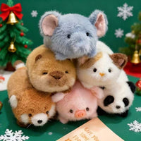 6.29in/16cm Cute Mini Plush Toys, Soft Stuffed Panda, Penguin, Sloth, Fox, Cat, Rabbit & Duckling, Mini Huggin – Bumble &