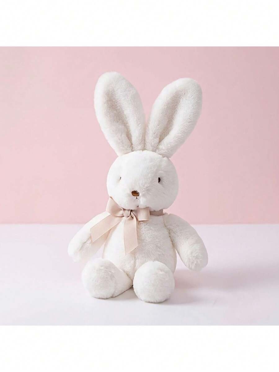 Easter Bunny Plush Doll, Soft Long-Eared Cartoon Rabbit With Bow, Purple, White, Pink, Grey, Brown Options, Hu – Bumble &