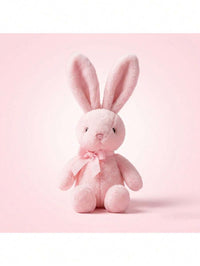 Easter Bunny Plush Doll, Soft Long-Eared Cartoon Rabbit With Bow, Purple, White, Pink, Grey, Brown Options, Huggable Com