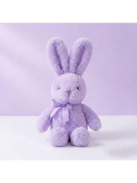 Easter Bunny Plush Doll, Soft Long-Eared Cartoon Rabbit With Bow, Purple, White, Pink, Grey, Brown Options, Hu – Bumble &