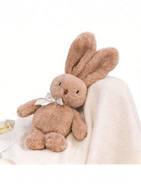 Easter Bunny Plush Doll, Soft Long-Eared Cartoon Rabbit With Bow, Purple, White, Pink, Grey, Brown Options, Hu – Bumble &