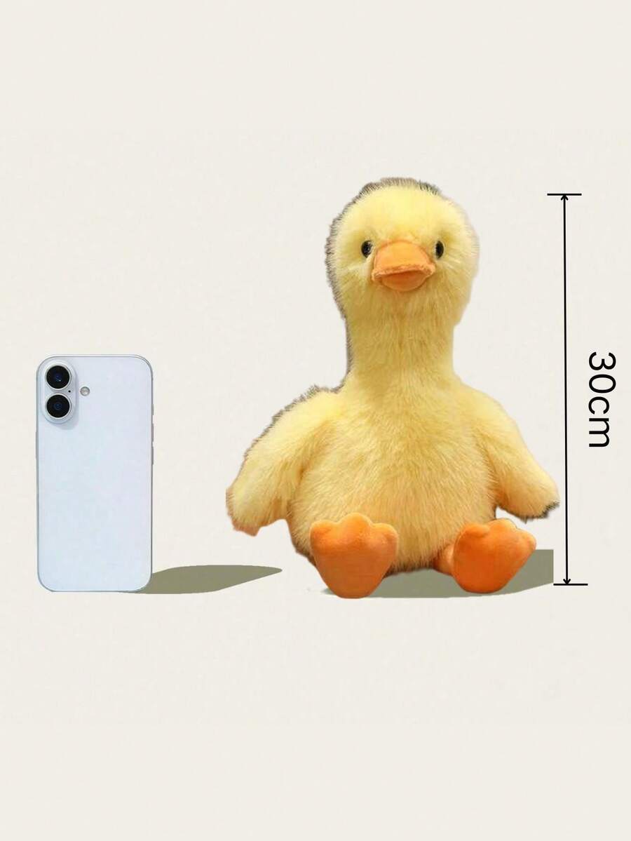 Charming Yellow Duckling Plush Toy, Cartoon Style Yellow Duck, Soft And Comfortable, For Room, Bedside, Sofa Decoration,