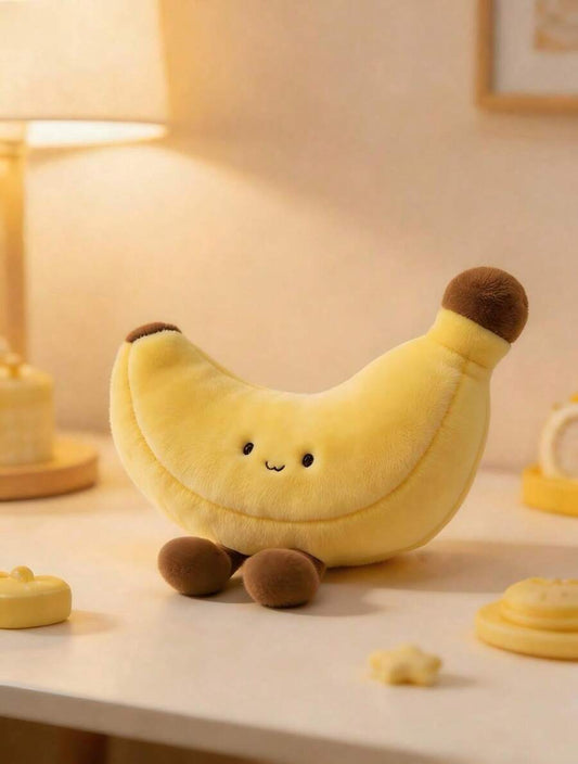 POKOJA LAND Cute Plush Banana Doll Simulated Banana Shape With Legs Banana Doll Toy Soft And Comfortable Plush Fruit Dol