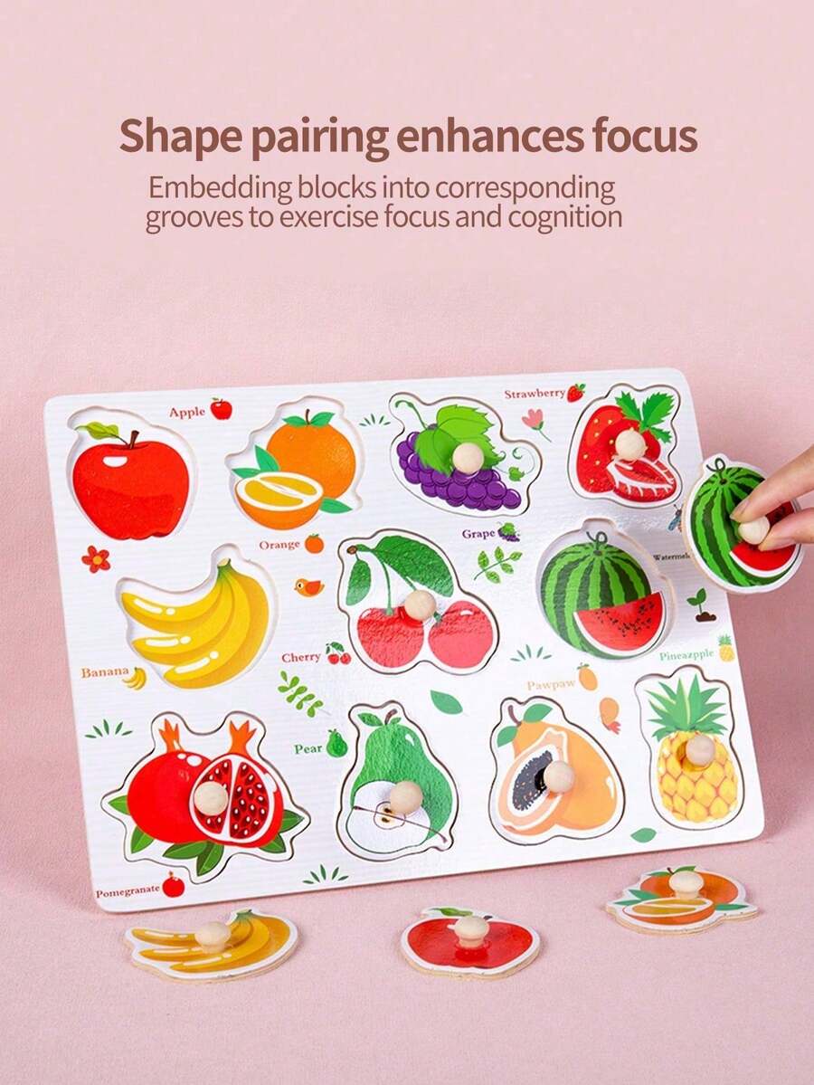 Embedded Wooden Scratch Board, Early Education Animal Cognition Puzzle, Transportation, Cartoon Toddler Baby E – Bumble &