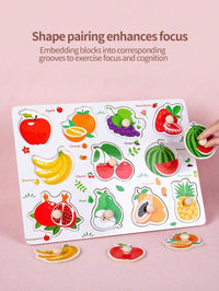 Embedded Wooden Scratch Board, Early Education Animal Cognition Puzzle, Transportation, Cartoon Toddler Baby E – Bumble &