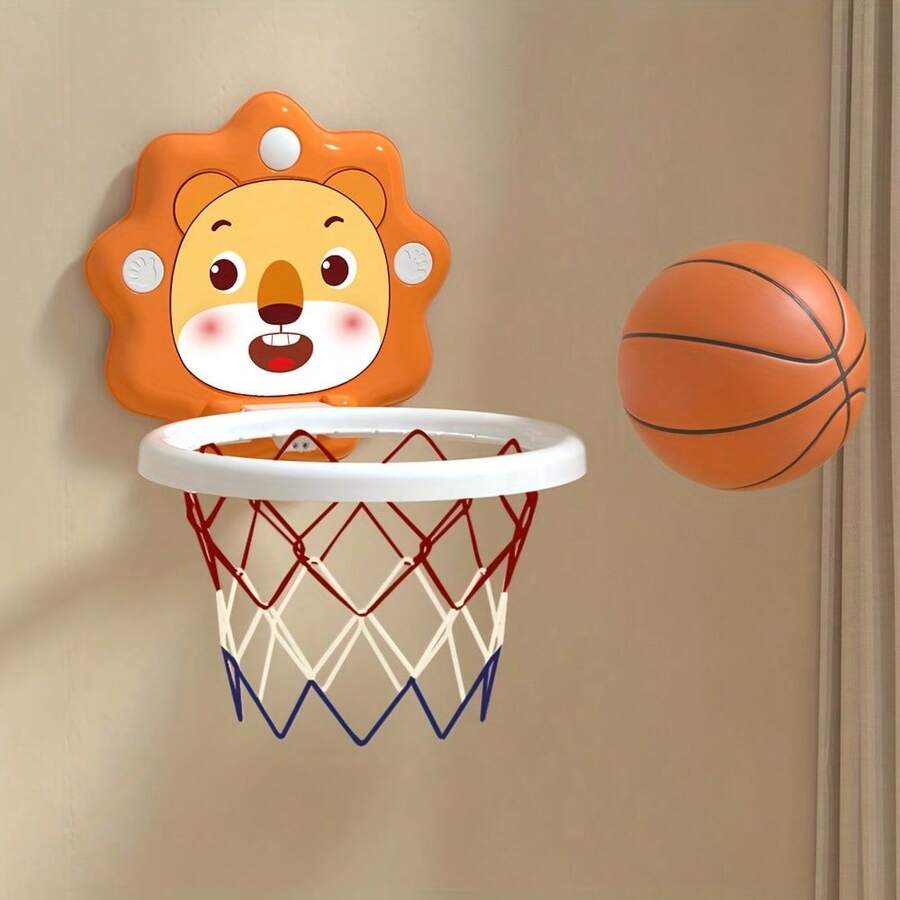 Teenage Cartoon Animal Basketball Hoop Set, Includes Mini Ball And Pump, Suitable For Indoor/Outdoor, For Boys And Girls