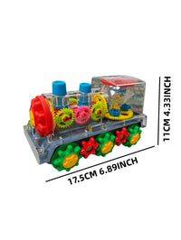 Glowing Transparent Gear Train Toy, Collision Activated Sound & Light, 360 Rotation, Music, Educational Sensor – Bumble &