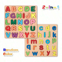 2-In-1 Montessori Wooden Alphabet And Number Shape Puzzle For Children 3+ Years – Bumble & Bear kids toy