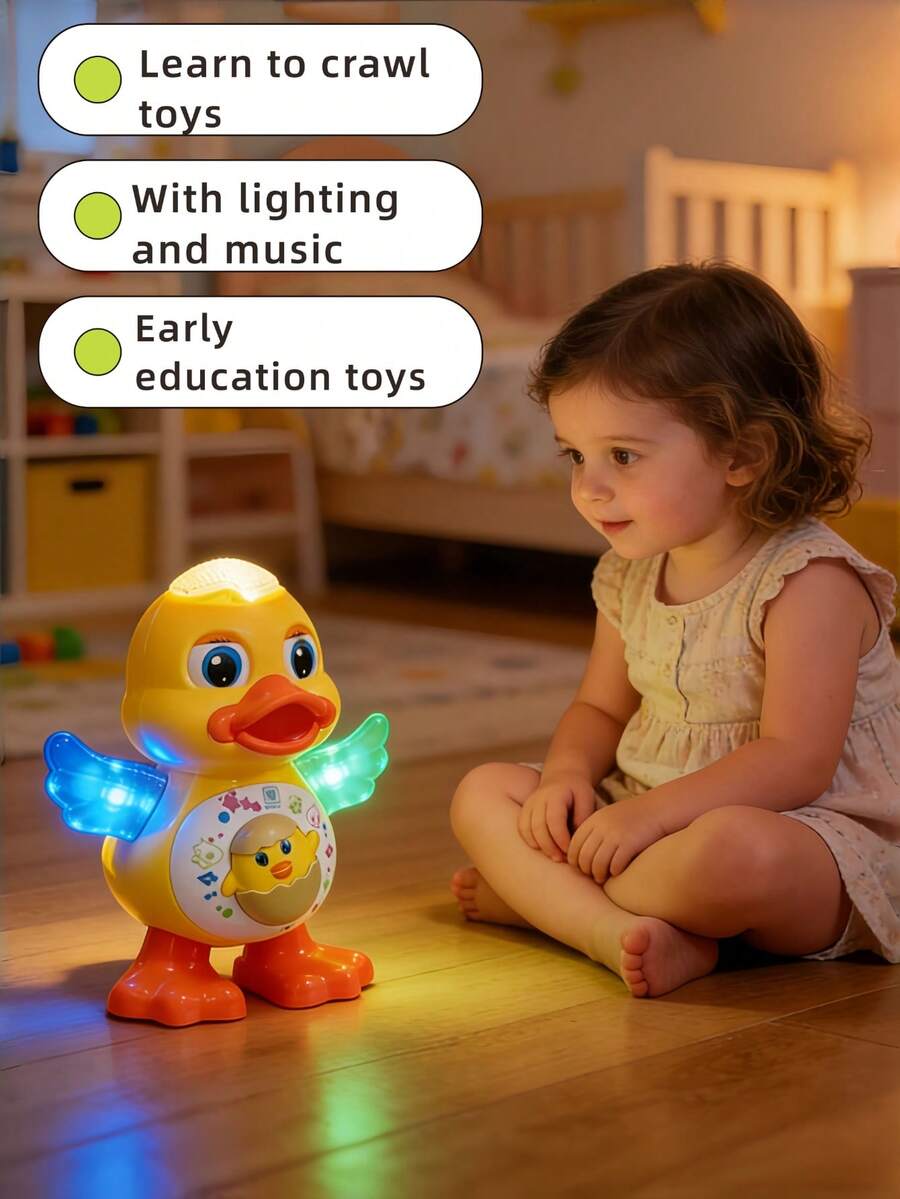 Light-Up Sound Moving Walking Dancing Electric Duck Toy, Toddler Birthday Gift, Glowing Toy – Bumble & Bear kids toy