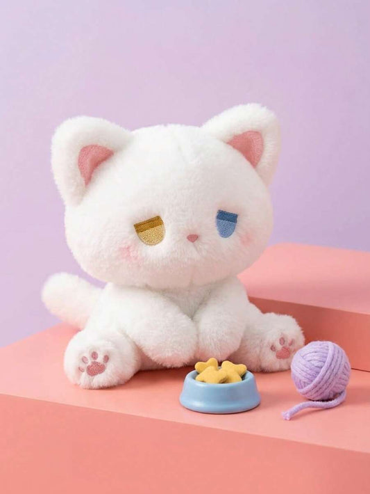POKOJA LAND New INS Black White Plush Doll Cute Plush EMO Teddy Bear Doll Black White Bear Plush Doll Plush Doll Gift Fo