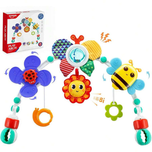Adjustable Arch Rocking Cradle Toy Suitable For Infants And Toddlers Stroller Arch Baby Crib Toy With Captivating Hangin