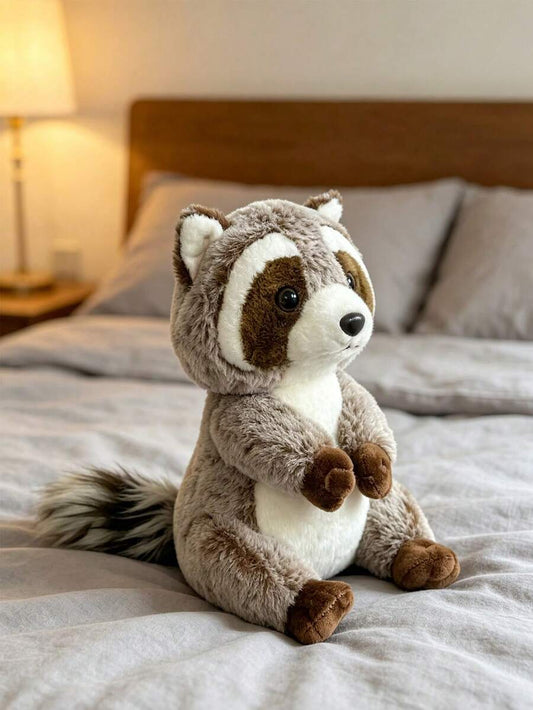 1pc 25cm/9.8in Cute Plush Raccoon Doll, Super Soft Stuffed Forest Animal, Huggable Friend For Infants & Kids, Suitable F