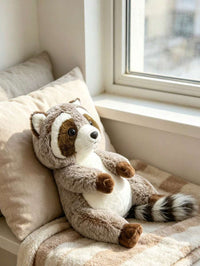 1pc 25cm/9.8in Cute Plush Raccoon Doll, Super Soft Stuffed Forest Animal, Huggable Friend For Infants & Kids, Suitable F