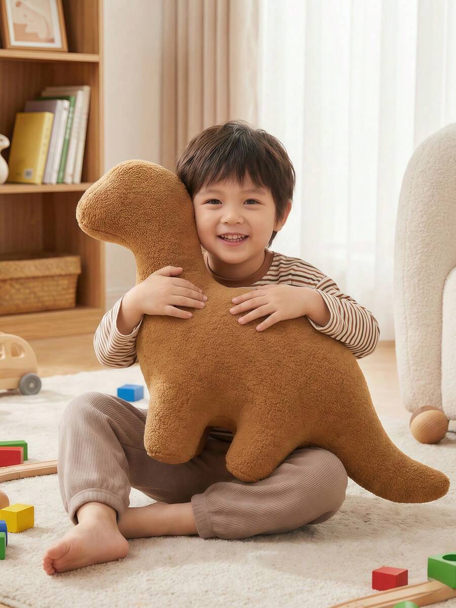 Dinosaur-Shaped Decorative Plush Toy With Textured Surface, 5 Adorable Dinosaur Options In Various Sizes, For Home Decor