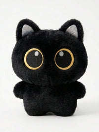 Cute Black Cat Plush Doll, Big Eyes Fluffy Mini Plush, Gothic Style Bag Charm, Gift For Cat Lovers – Bumble & Bear kids toy
