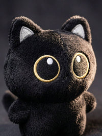 Cute Black Cat Plush Doll, Big Eyes Fluffy Mini Plush, Gothic Style Bag Charm, Gift For Cat Lovers – Bumble & Bear kids toy