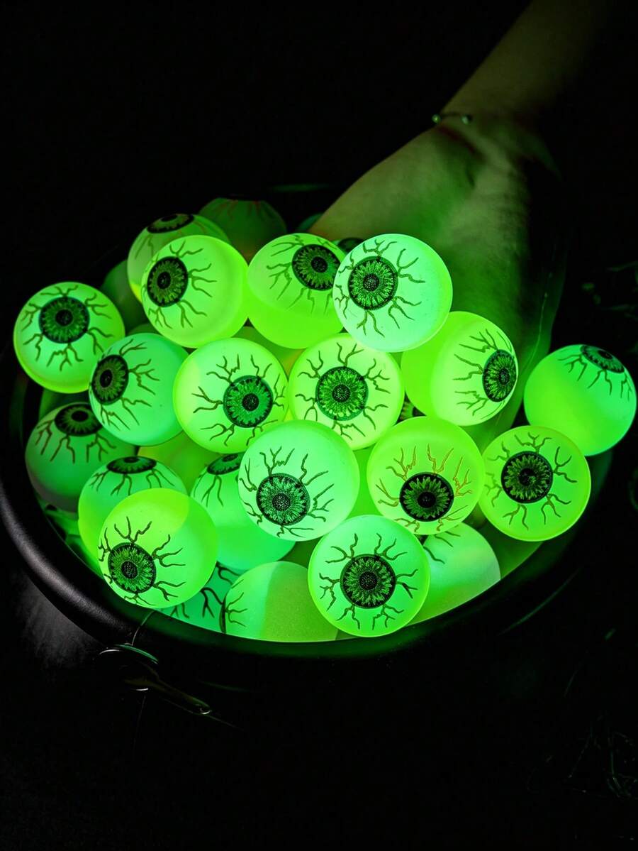 25 1pc Halloween Glowing Eyeballs Halloween Decoration Halloween Bouncy Balls Floating Eyeballs Table Decor Prank Party 
