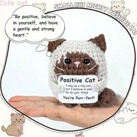 Siamese Cat Crochet Mini Doll With Inspirational Card, Hand-Knitted Emotional Support Gift – Bumble & Bear kids toy