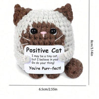 Siamese Cat Crochet Mini Doll With Inspirational Card, Hand-Knitted Emotional Support Gift – Bumble & Bear kids toy