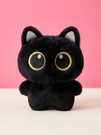 Cute Black Cat Plush Doll, Big Eyes Fluffy Mini Plush, Gothic Style Bag Charm, Gift For Cat Lovers – Bumble & Bear kids toy