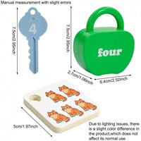 5pcs Educational Puzzle Lock And Key Number And Letter Matching Toy, Colorful Key And Apple Lock Puzzle – Bumble & Bear