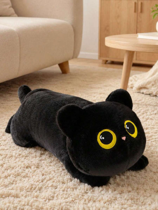 50cm Cute Lying Black Gray White Cat Plush Doll Made Of Soft Plush Fabric Ideal Gift For Girlfriend Valentine s Day Birt