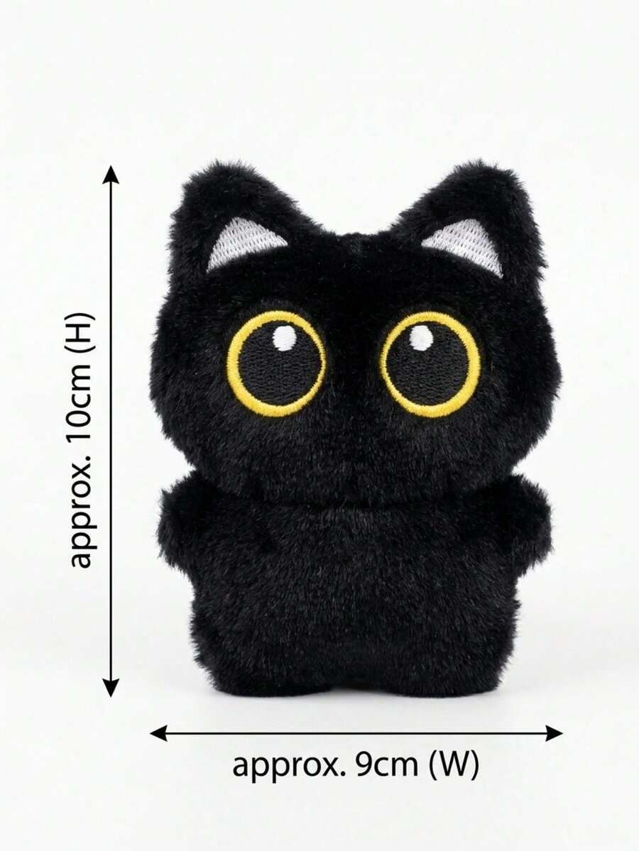 Cute Black Cat Plush Doll, Big Eyes Fluffy Mini Plush, Gothic Style Bag Charm, Gift For Cat Lovers – Bumble & Bear kids toy